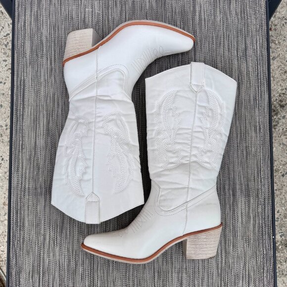 Pierre Dumas Cowgirl Boots Womens Size 8 White - Picture 6 of 13